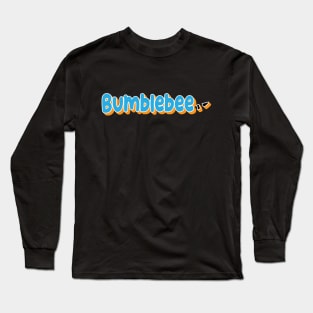 Bumblebee With Sting Blue Graphic Word Long Sleeve T-Shirt